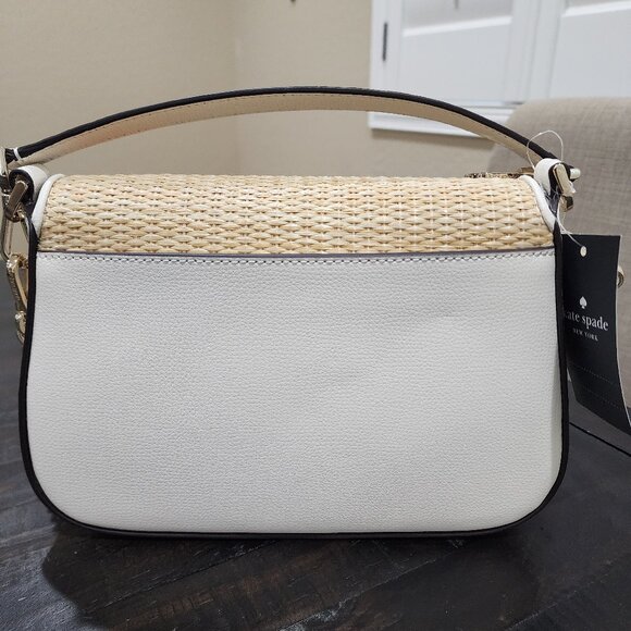 KATE SPADE PHOEBE EMBROIDERED STRAW FLAP CROSSBODY-BRAND NEW WITH TAGS - Picture 2 of 9